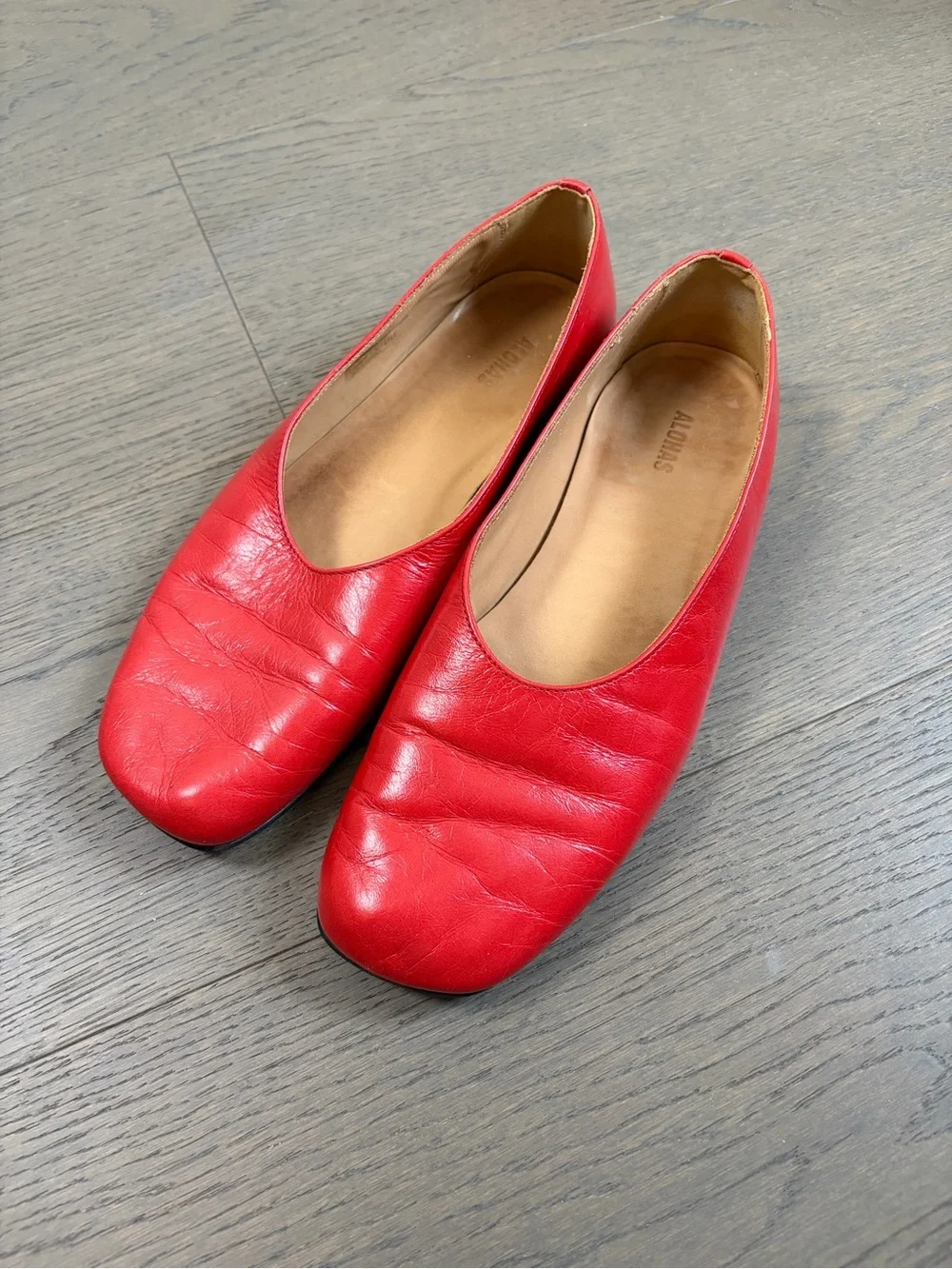 ALOHAS Edie Leather Ballet Flat in Red Size 41 Euro